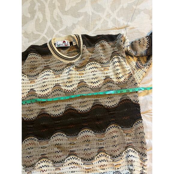 Florence tricot vintage 3d knit textured sweater men’s large - Picture 5 of 7